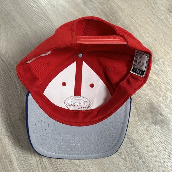Vintage Puma Philadelphia Phillies Hat Snapback MLB Baseball Blue Red Wool Blend - Picture 3 of 10